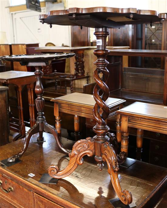 Victorian rosewood chess top table and a tripod base